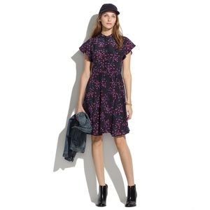Madewell silk floral dress in night orchid